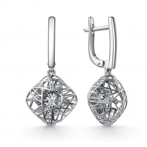 Серьги из белого золота GRIGORIEV с бриллиантом Г02-12-51220-11-00-1 фото