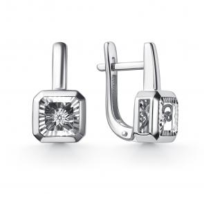 Серьги из белого золота GRIGORIEV с бриллиантом Г02-12-51224-11-00 фото