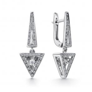 Серьги из белого золота GRIGORIEV с бриллиантом Г02-12-51237-31-00-1 фото