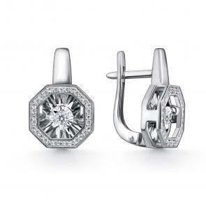 Серьги из белого золота GRIGORIEV с бриллиантом Г02-12-5628-31-00 фото