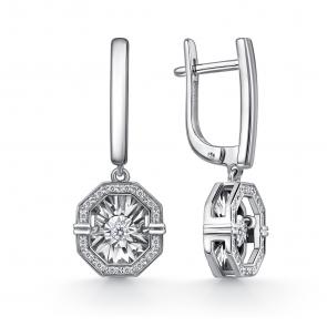 Серьги из белого золота GRIGORIEV с бриллиантом Г02-12-5630-31-00-1 фото