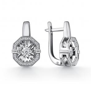 Серьги из белого золота GRIGORIEV с бриллиантом Г02-12-5630-31-00 фото