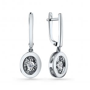 Серьги из белого золота GRIGORIEV с бриллиантом Г02-12-5744-11-00 фото