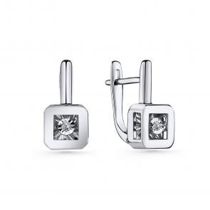 Серьги из белого золота GRIGORIEV с бриллиантом Г02-12-5914-11-00 фото