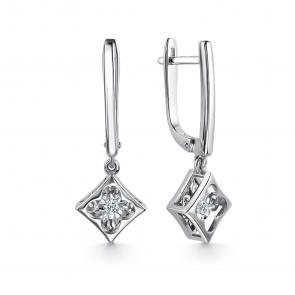 Серьги из белого золота GRIGORIEV с бриллиантом Г02-12-5957-11-00-1 фото