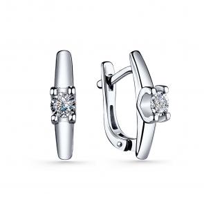 Серьги из белого золота GRIGORIEV с бриллиантом Г02-12-6393-11-00-23 фото