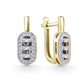 Серьги из лимонного золота GRIGORIEV с бриллиантом Г02-13-01045-11-00 фото