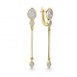 Серьги из лимонного золота GRIGORIEV с фианитом Г02-13-01118-41-00-1 фото