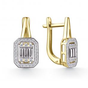 Серьги из лимонного золота GRIGORIEV с бриллиантом Г02-13-01140-21-00 фото