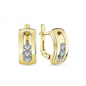 Серьги из лимонного золота GRIGORIEV с бриллиантом Г02-13-0827-11-00 фото