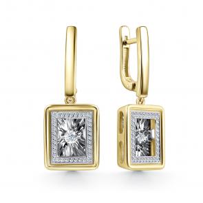 Серьги из лимонного золота GRIGORIEV с бриллиантом Г02-13-51024-31-00-1 фото