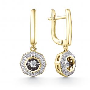 Серьги из лимонного золота GRIGORIEV с бриллиантом Г02-13-51062-31-00-1 фото