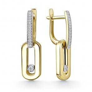 Серьги из лимонного золота GRIGORIEV с бриллиантом Г02-13-51089-31-00-1 фото