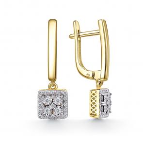 Серьги из лимонного золота GRIGORIEV с бриллиантом Г02-13-51108-31-00-1 фото