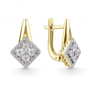 Серьги из лимонного золота GRIGORIEV с бриллиантом Г02-13-51110-31-00 фото