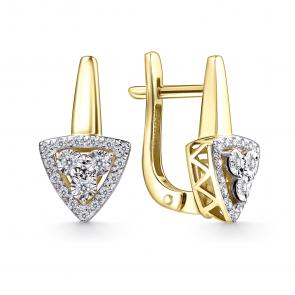 Серьги из лимонного золота GRIGORIEV с бриллиантом Г02-13-51111-31-00 фото