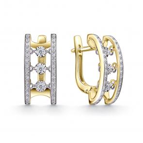 Серьги из лимонного золота GRIGORIEV с бриллиантом Г02-13-51114-31-00 фото