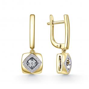 Серьги из лимонного золота GRIGORIEV с бриллиантом Г02-13-51126-31-00-1 фото