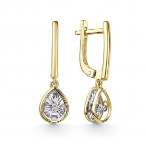 Серьги из лимонного золота GRIGORIEV с бриллиантом Г02-13-51202-11-00-1 фото