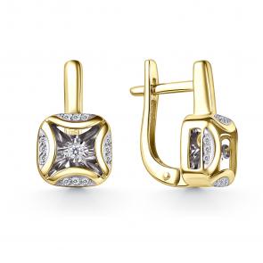 Серьги из лимонного золота GRIGORIEV с бриллиантом Г02-13-51206-31-00 фото