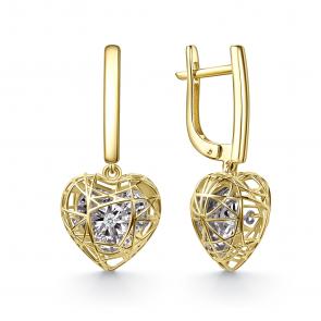 Серьги из лимонного золота GRIGORIEV с бриллиантом Г02-13-51221-11-00-1 фото