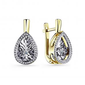 Серьги из лимонного золота GRIGORIEV с бриллиантом Г02-13-5497-31-00-1 фото