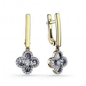 Серьги из лимонного золота GRIGORIEV с бриллиантом Г02-13-5667-31-00-1 фото