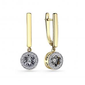 Серьги из лимонного золота GRIGORIEV с бриллиантом Г02-13-5925-31-00-1 фото