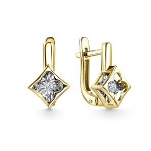 Серьги из лимонного золота GRIGORIEV с бриллиантом Г02-13-5957-11-00 фото