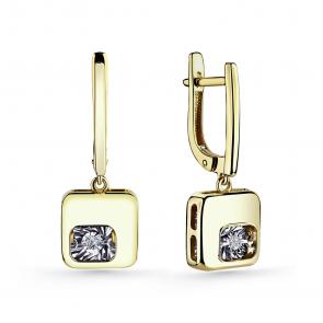 Серьги из лимонного золота GRIGORIEV с бриллиантом Г02-13-5997-11-00-1 фото