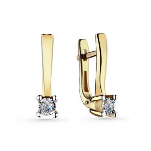 Серьги из лимонного золота GRIGORIEV с бриллиантом Г02-13-6779-11-00-3-25 фото