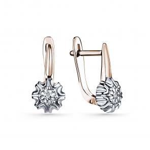 Серьги из золочёного серебра GRIGORIEV с бриллиантом Г02-20-0902-21-00 фото