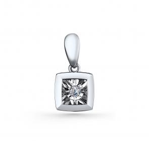 Серебряная подвеска GRIGORIEV с фианитом Г03-10-5704-41-00 фото