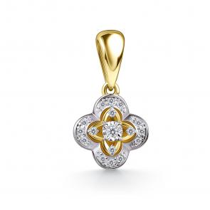 Подвеска из лимонного золота GRIGORIEV с бриллиантом Г03-13-51113-31-00 фото