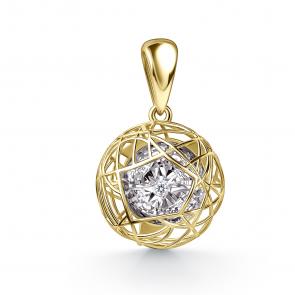 Подвеска из лимонного золота GRIGORIEV с бриллиантом Г03-13-51149-11-00 фото