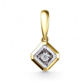Подвеска из лимонного золота GRIGORIEV с бриллиантом Г03-13-51197-11-00 фото