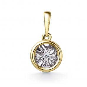 Подвеска из лимонного золота GRIGORIEV с бриллиантом Г03-13-51201-11-00 фото