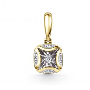 Подвеска из лимонного золота GRIGORIEV с бриллиантом Г03-13-51206-31-00 фото