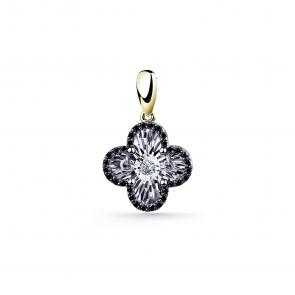 Подвеска из лимонного золота GRIGORIEV с бриллиантом и чёрным бриллиантом Г03-13-5675-13-00 фото