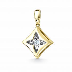 Подвеска из лимонного золота GRIGORIEV с бриллиантом Г03-13-5958-11-00 фото