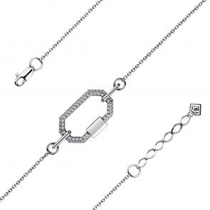 Серебряный браслет GRIGORIEV с фианитом Г09-10-01018-41-00 фото