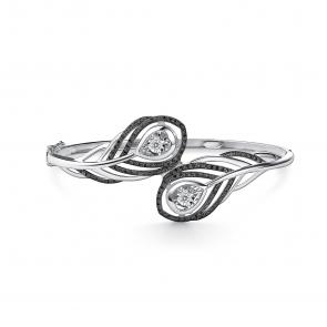 Браслет из белого золота GRIGORIEV с бриллиантом и чёрным бриллиантом Г09-12-51131-13-00-1 фото