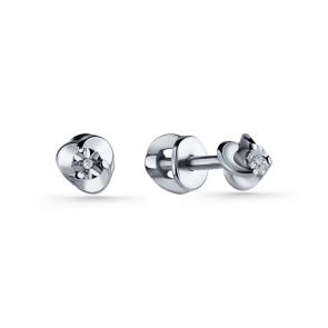 Серебряные серьги GRIGORIEV с фианитом Г12-01-5002(с) фото