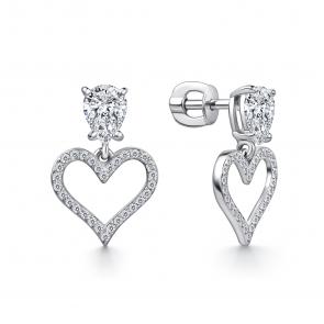 Серебряные серьги GRIGORIEV с фианитом Г12-10-01265-41-00 фото