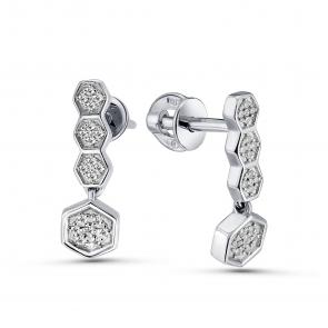 Серебряные серьги GRIGORIEV с фианитом Г12-10-0559-41-00 фото