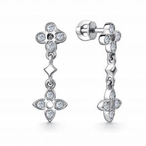 Серебряные серьги GRIGORIEV с фианитом Г12-10-0961-41-00-1 фото