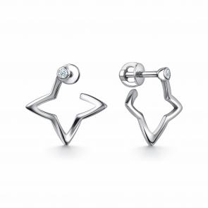 Серебряные серьги GRIGORIEV с фианитом Г12-10-0965-41-00 фото