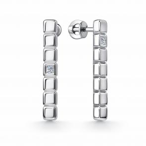 Серебряные серьги GRIGORIEV с фианитом Г12-10-0967-41-00 фото