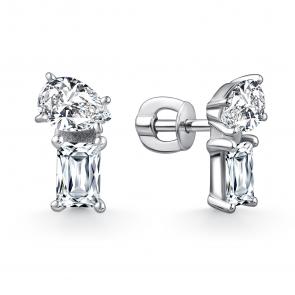 Серебряные серьги GRIGORIEV с фианитом Г12-10-0990-41-00 фото