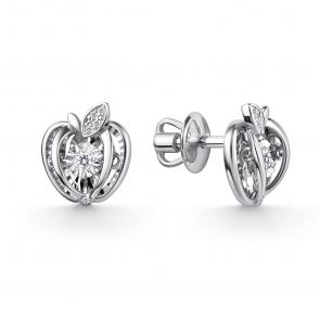 Серебряные серьги GRIGORIEV с фианитом Г12-10-51130-41-00 фото